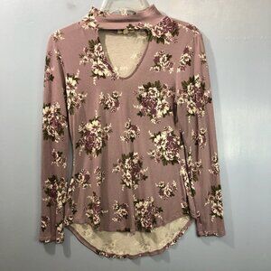 Ultra Flirt Floral Top Cut Out Neck